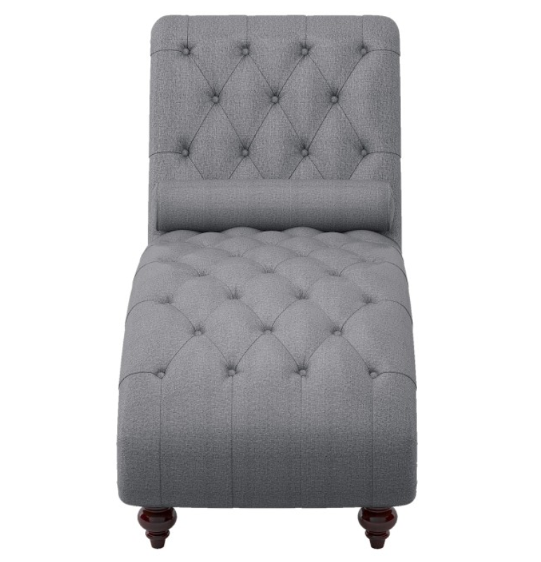 1162NGY-5 - Chaise with Nailhead and Pillow