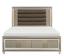 1515K-1CK - California King Platform Bed with LED Lighting and Storage Footboard