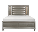 1616K-1EK - Eastern King Platform Bed with Footboard Storage - LED Lighting