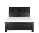 1714KBK-1CK - California King Sleigh Platform Bed with Footboard Storage