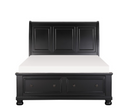 1714KBK-1EK - Eastern King Sleigh Platform Bed with Footboard Storage