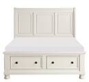 1714KW-1EK - Eastern King Sleigh Platform Bed with Footboard Storage