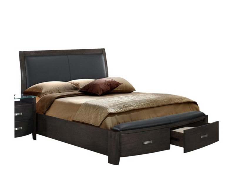 1737NGY-1 - Queen Sleigh Platform Bed with Footboard Storage