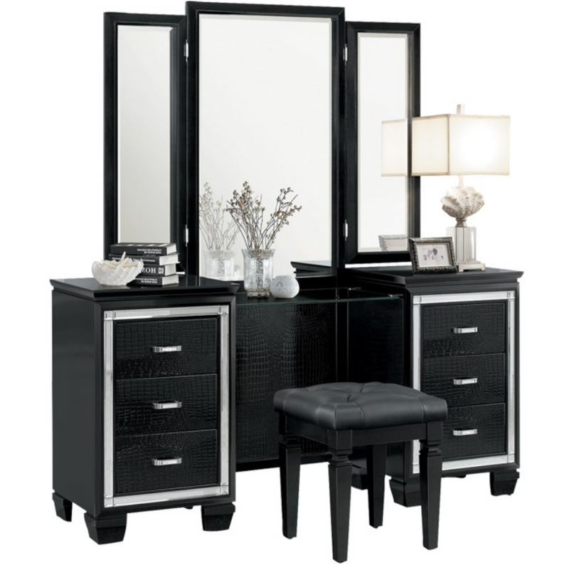 1916BK-15 - Vanity Dresser with Mirror