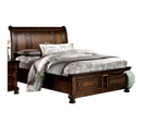 2159-1 - Queen Sleigh Platform Bed with Footboard Storage