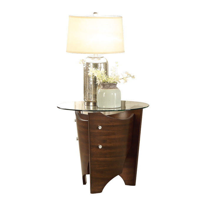 3593-04ET - Round Glass Top End Table