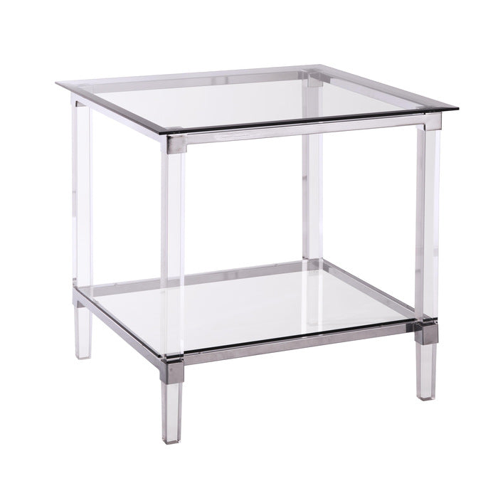 3656-04 - Square End Table with Acrylic Legs