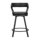 5566-24BK - Swivel Counter Height Chair, Black