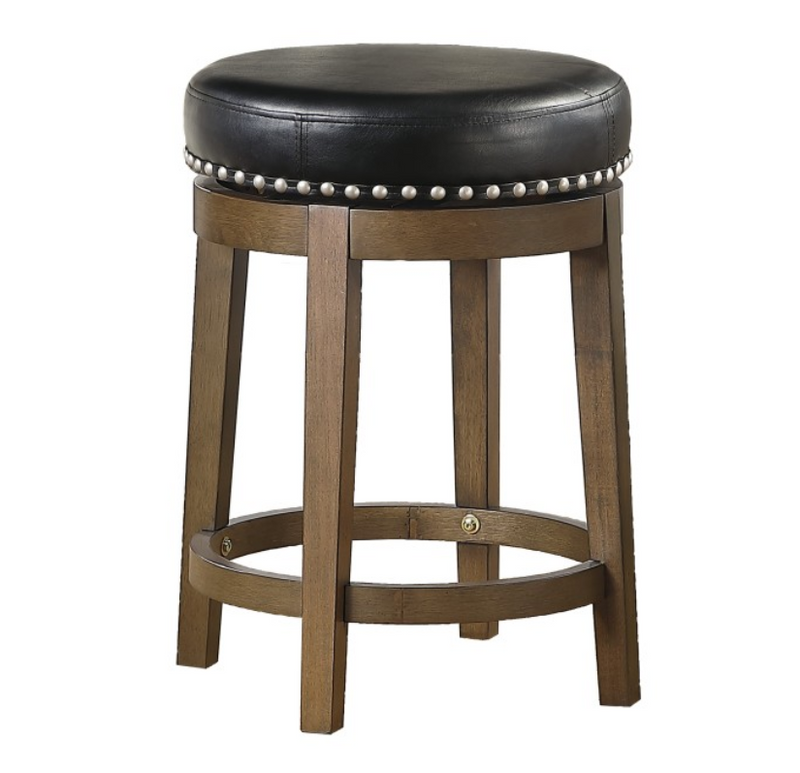 5681BLK-24 - Round Swivel Counter Height Stool, Black