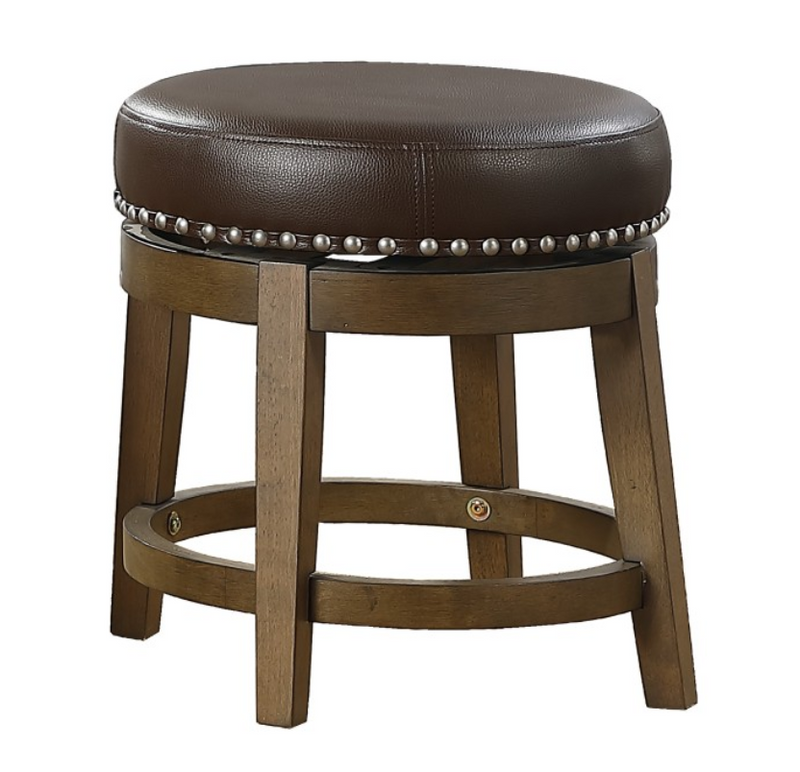 5681BRW-18 - Round Swivel Stool, Brown