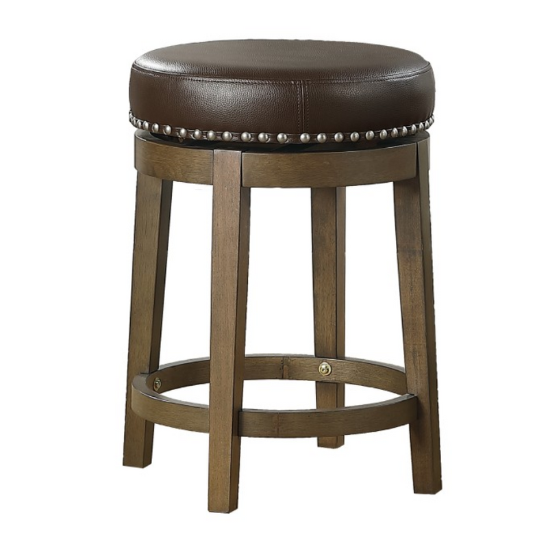 5681BRW-24 - Round Swivel Counter Height Stool, Brown