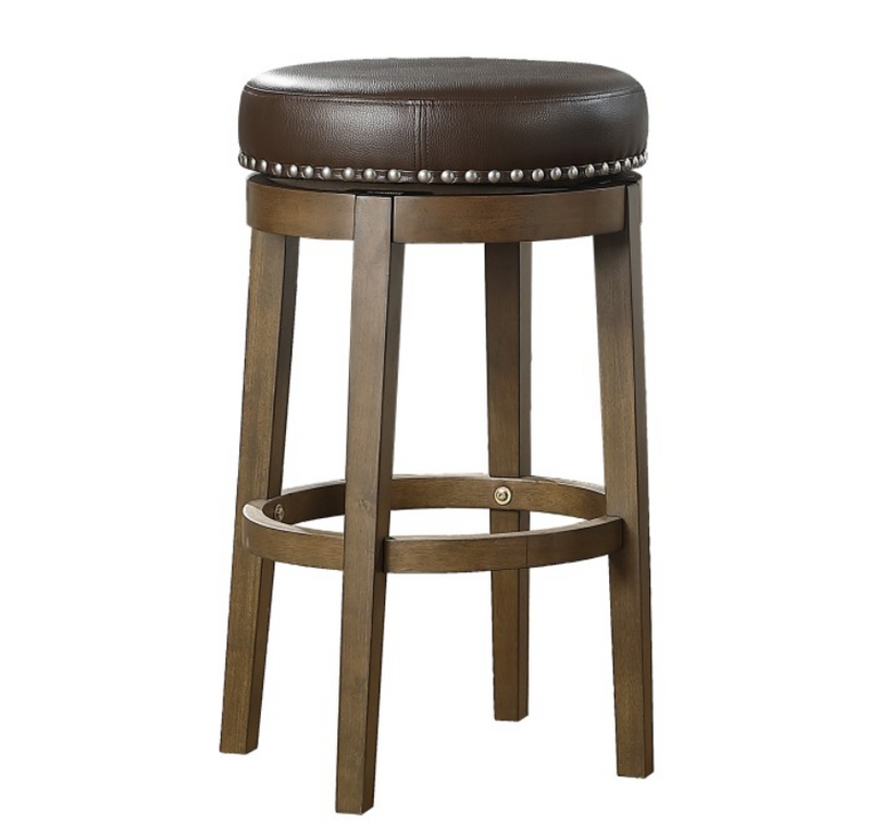 5681BRW-29 - Round Swivel Pub Height Stool, Brown