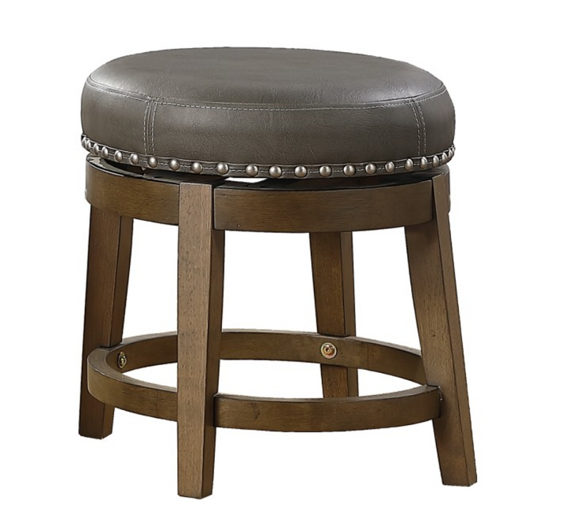 5681GRY-18 - Round Swivel Stool, Gray