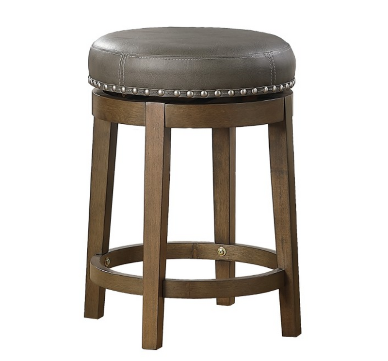 5681GRY-24 - Round Swivel Counter Height Stool, Gray