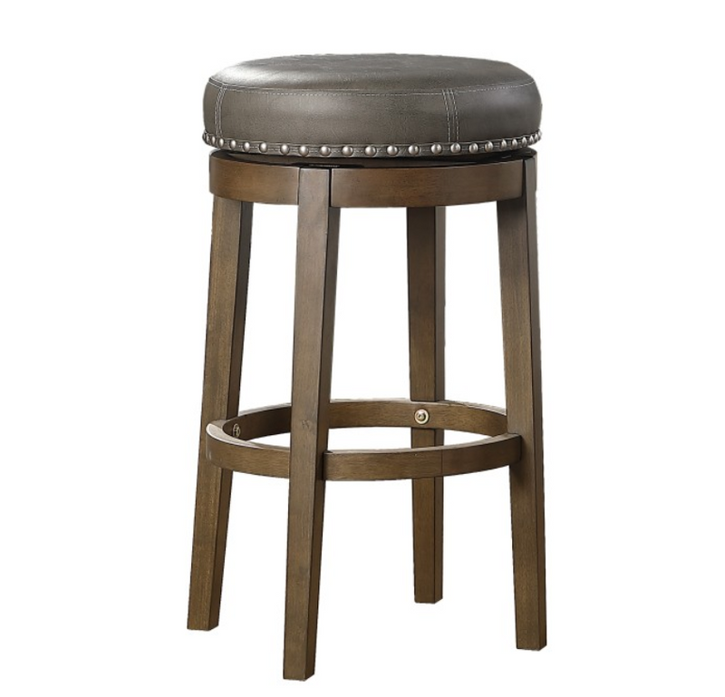 5681GRY-29 - Round Swivel Pub Height Stool, Gray