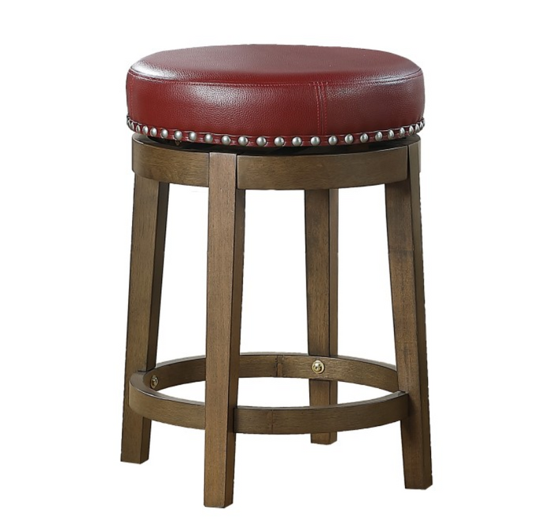 5681RED-24 - Round Swivel Counter Height Stool, Red