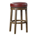 5681RED-29 - Round Swivel Pub Height Stool, Red