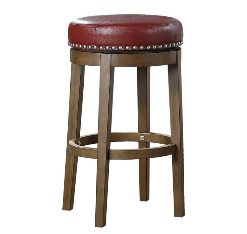 5681RED-29 - Round Swivel Pub Height Stool, Red