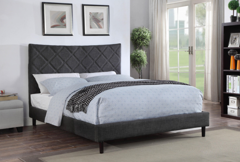 5829DGYK - King Upholstered Bed Dark Grey