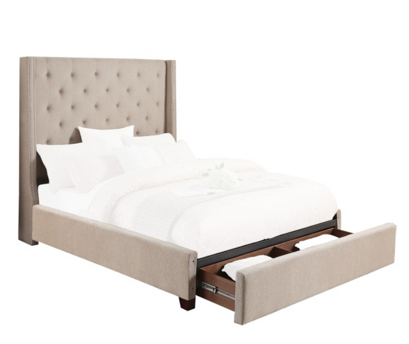 5877BE-1DW - Queen Platform Bed with Storage Footboard
