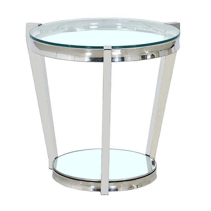 6873-04 - Round End Table with Glass Top
