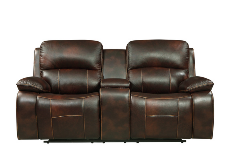 8200BRW-2 - Double Reclining Love Seat with Center Console