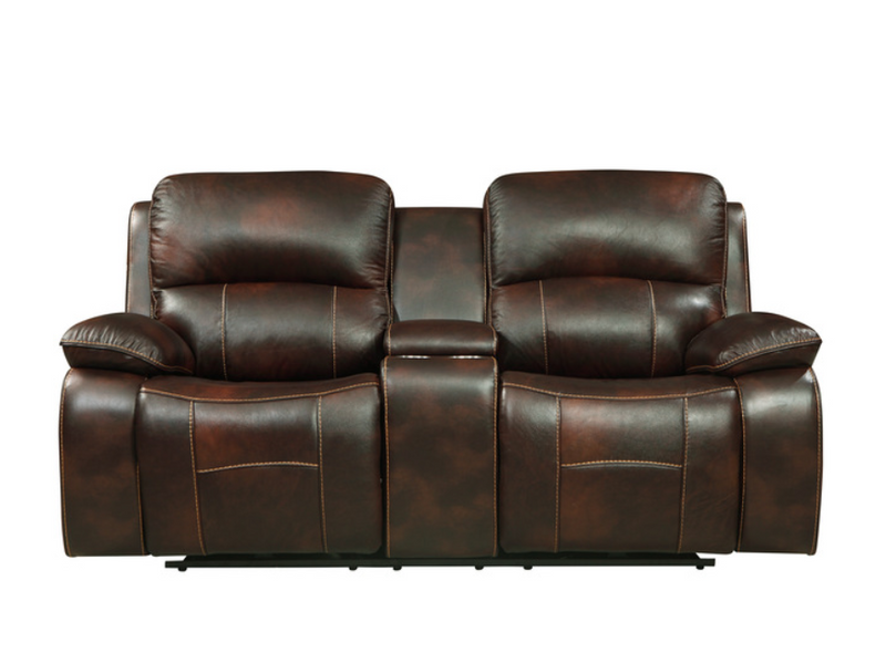 8200BRW-2PW - Power Double Reclining Love Seat with Center Console and USB Ports