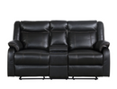 8201BLK-2 - Double Glider Reclining Love Seat with Center Console