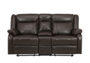 8201BRW-2 - Double Glider Reclining Love Seat with Center Console