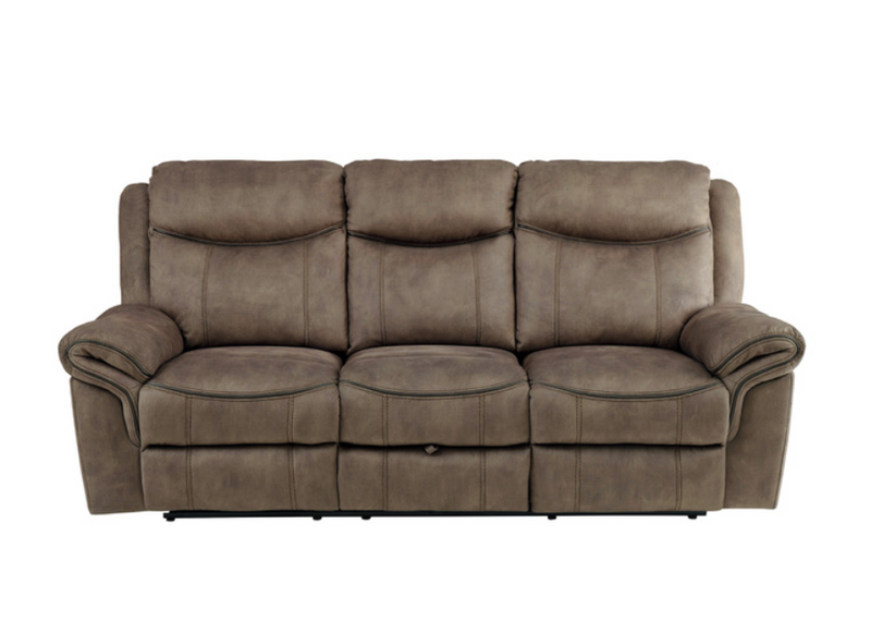 8206NF-3 - Double Reclining Sofa with Center Drop-Down Cup Holders, Receptacles, Hidden Drawer and USB Ports