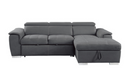 8228GY - 2-Piece Sectional with Pull-out Bed and Hidden Storage
