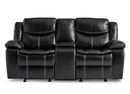8230BLK-2 - Double Glider Reclining Love Seat with Center Console