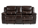 8230BRW-2 - Double Glider Reclining Love Seat with Center Console