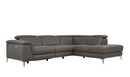 8256M-GRYRSS - 2-Piece Sectional with Right Chaise, Gray-Taupe Genuine Leather