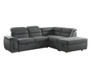 8277NGY - 3-Piece Sectional with Pull-out Bed and Storage Ottoman