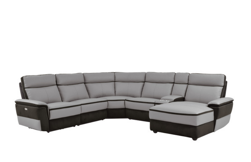 8318-6B1PW - 6-Piece Modular Power Reclining Sectional with Right Chaise