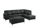 8378BLK-3 - 3-Piece Sectional with Right Chaise and Ottoman