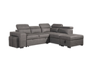 9057DGYSS - Sectional with Right Side Chaise, Pull-out Sleeper, and Ottomans