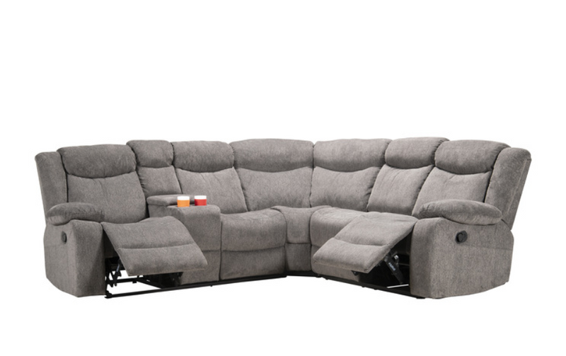9084GRYSS - Reclining Sectional with Storage Console