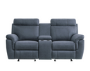9301BUE-2 - Double Glider Reclining Love Seat with Center Console