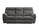 9301GRY-3 - Double Reclining Sofa with Drop-Down Cup Holders