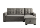 9314GY-SC - 2-Piece Reversible Sectional with Pull-out Bed and Hidden Storage