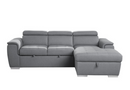 9355GY-22LRC - 2-Piece Sectional with Pull-out Bed and Adjustable Headrests