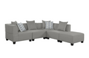 9357GY-5OT - 5-Piece Modular Sectional with Ottoman