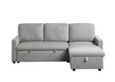 9359GRY-SC - 2-Piece Reversible Sectional with Pull-out Bed and Hidden Storage