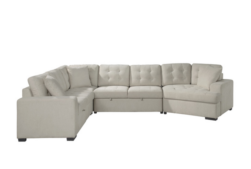 9401BEG-42LRU - 4-Piece Sectional with Pull-out Ottoman