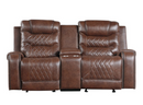 9405BR-2 - Double Glider Reclining Love Seat with Center Console, Receptacles and USB port