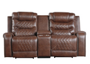 9405BR-2PW - Power Double Reclining Love Seat with Center Console, Receptacles and USB port