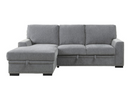 9468DG-2LC2R - 2-Piece Sectional with Pull-out Bed and Left Chaise with Hidden Storage