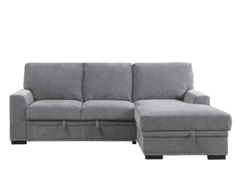 9468DG-2RC2L - 2-Piece Sectional with Pull-out Bed and Right Chaise with Hidden Storage